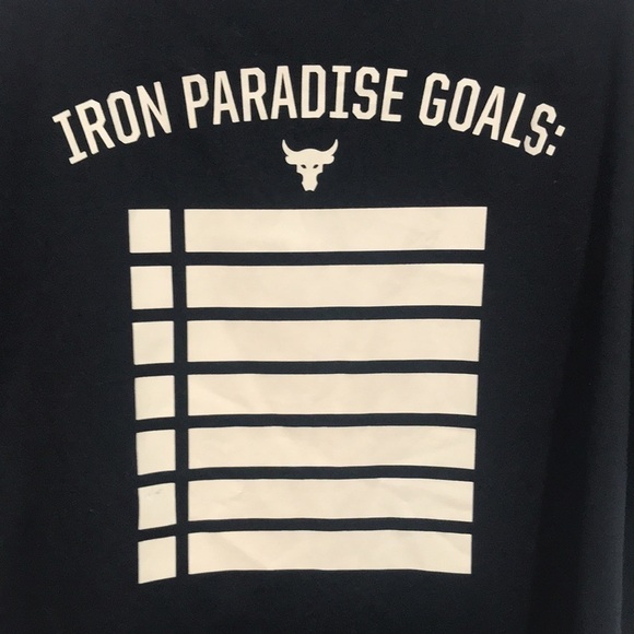 Under Armour Project Rock “Hardest Worker in the Room” Black Screen Print Tee - Picture 6 of 11